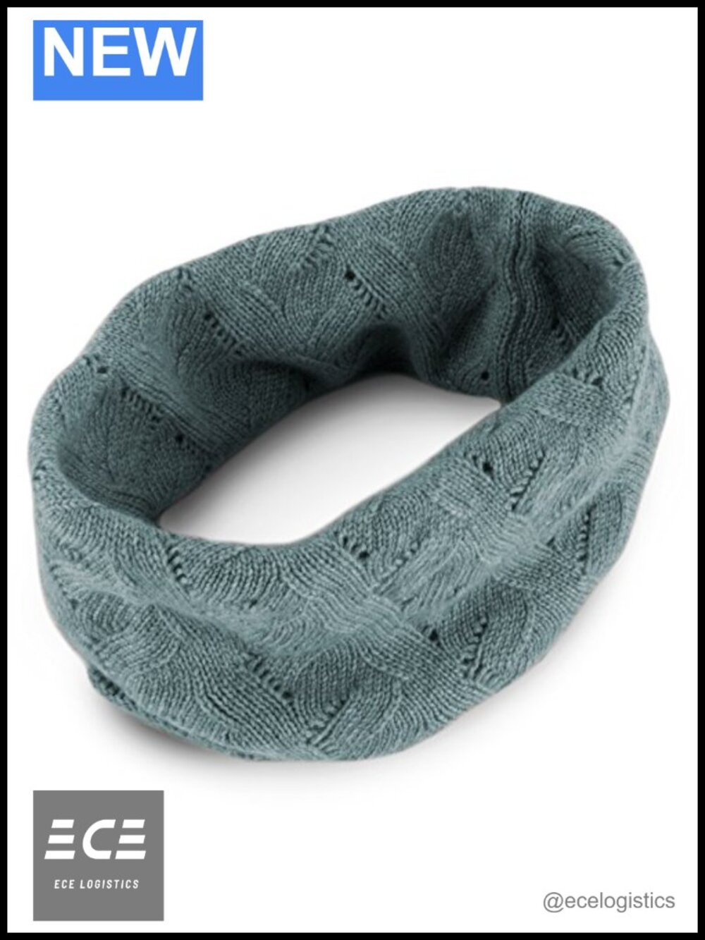 100% Cashmere Infinity Scarf Lace Cable Knit Snood Handmade Scotland